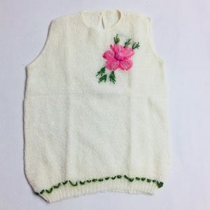 VTG Womens Blouse M Crochet Sleeveless Handmade